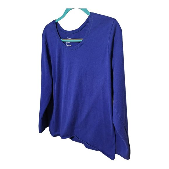 T-Shirt Long Sleeve Women’s Size 1X (16W) Just My Size Essentials Navy Casual - Picture 2 of 6